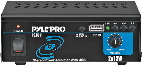 Pyle - pcau11 , Sound and Recording , Amplifiers - Receivers , Mini Stereo Power Amplifier - Home Audio Amp with USB Input, 2x15 Watt