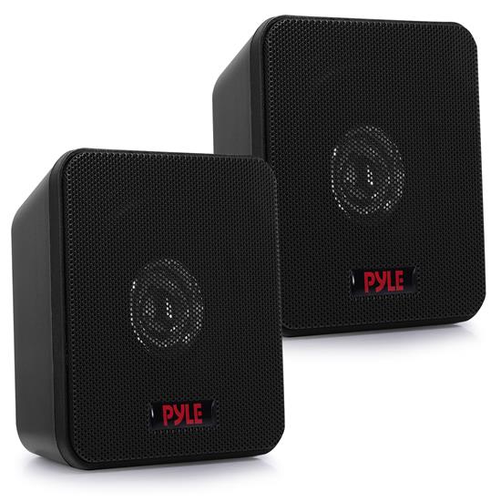 Pyle - PCB4BK.5 , Sound and Recording , SoundBars - Home Theater , 4'' 200 Watt Black Mini Cube Bookshelf Speaker In Black(Pair)