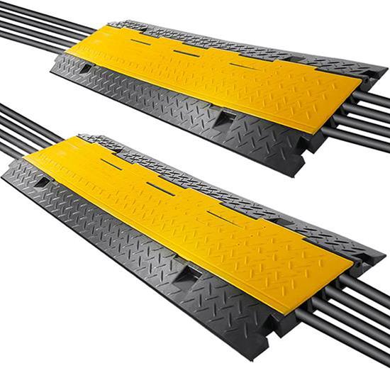 Pyle - PCBLCO106X2 , Home and Office , Cable Ramps - Cord/Wire Protectors , Cable Protector Cover Ramp - Cord/Wire Safety Concealment Track with Flip-Open Access Lid, Four Channel Style, 2 Pack