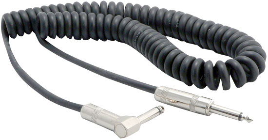 Pyle - PCBLGF12 , Home and Office , Cables - Wires - Adapters , Sound and Recording , Cables - Wires - Adapters , Coiled 12Ft 1/4'' Male To 1/4'' Right Angle Male Guitar/Instrument/Speaker Phono Cable