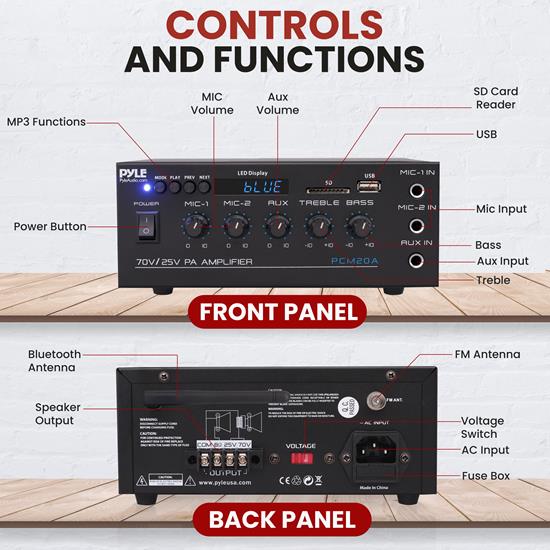 PyleHome PCM20A Home and Office Amplifiers Receivers Sound