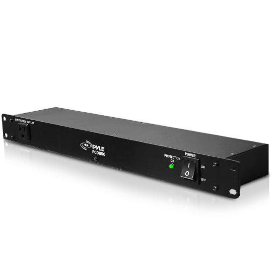 Pyle - PCO850 , Home and Office , Power Supply - Power Converters , PDU Power Strip Surge Protector - 15 Amp Power Supply Conditioner Rack-Mountable Power Strip Surge Protector with 9 Outlets