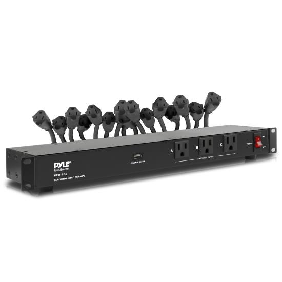 Pyle - PCO860UK , Home and Office , Power Supply - Power Converters , On the Road , Power Supply - Power Converters , Pro Audio Power Supply Surge Protector - Rack Mount Power Conditioner Strip with USB Charge Port