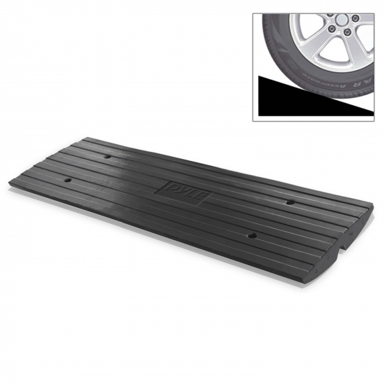 Pyle - PCRBDR24 , On the Road , Protective Storage Covers , Car/Truck Curb Ramp - Driveway Rubber Threshold Car Curb-Side Bridge