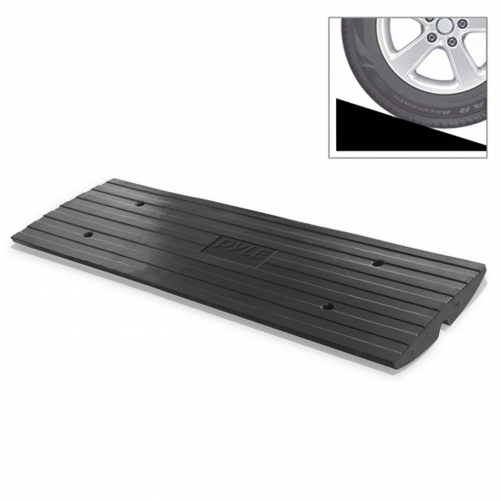 Pyle - pcrbdr24 , On the Road , Protective Storage Covers , Car/Truck Curb Ramp - Driveway Rubber Threshold Car Curb-Side Bridge