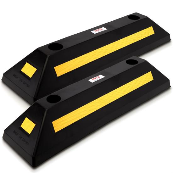 Pyle - PCRSTP11 , Misc , Vehicle Wheel Stop - Car & Truck Parking Curb Tire Stop, Heavy Duty Rubber Parking Tire Block