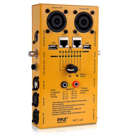 Pyle - PCT40 , Sound and Recording , Audio Processors - Sound Reinforcement , 12 Plug Pro Audio Cable Tester