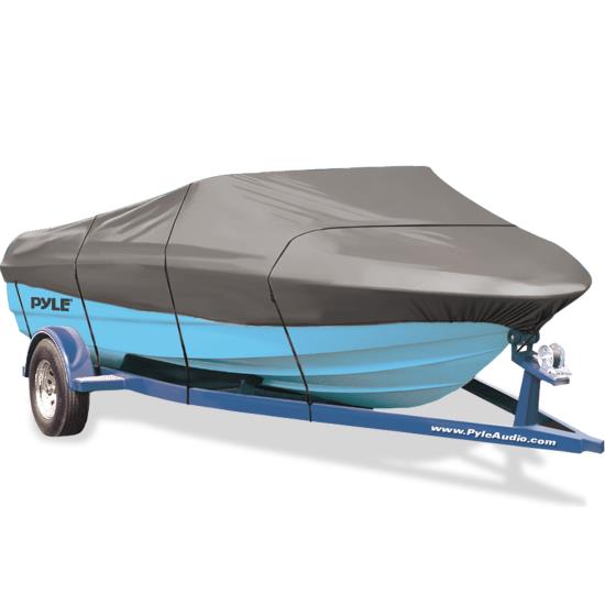 Pyle - PCVSPB330 , Marine and Waterproof , Protective Storage Covers , On the Road , Protective Storage Covers , Armor Shield Trailer Master Boat Cover 14'-16'L Beam Width to 75'' V-Hull Fishing Boats
