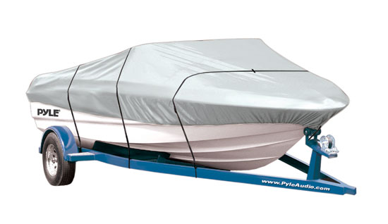 Pyle - PCVTB110 , Marine and Waterproof , Protective Storage Covers , On the Road , Protective Storage Covers , Armor Shield Boat Cover 12'-14'L Beam Width to 68'' V-Hull Fishing Boats