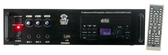 Pyle - PD450A , Sound and Recording , Amplifiers - Receivers , Professional PA Amplifier w/Bulit In Multimedia Disc/MP3/USB/70v Output