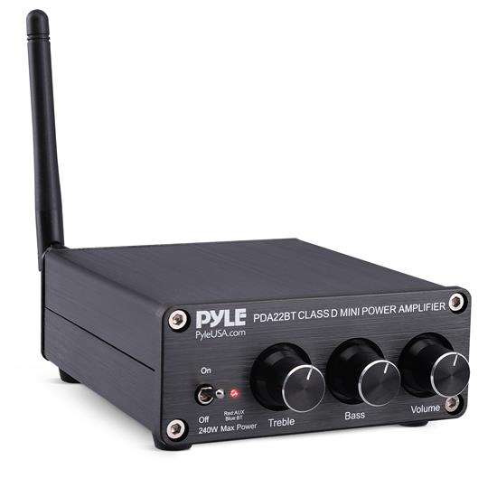 Pyle - PDA22BT , Home and Office , Amplifiers - Receivers , Sound and Recording , Amplifiers - Receivers , Desktop Bluetooth Audio Amplifier - Compact Mini Blue Series Stereo Power Amplifier (2 x 100 Watt MAX)
