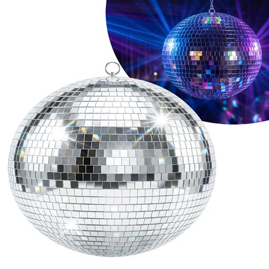 Pyle - PDBL12 ,  , Pyle 12-Inch Retro Disco Ball with Reflective Mirror Tiles - Classic Hanging Mirror Ball Decoration for Parties & Events