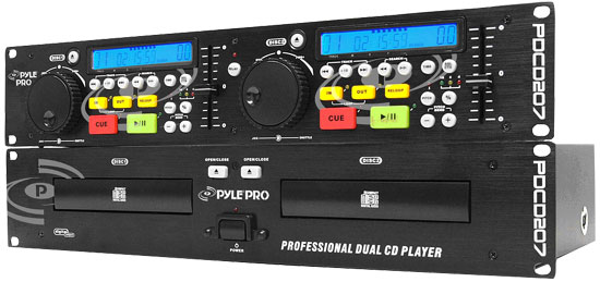 Pyle - PDCD207 , Sound and Recording , SoundBars - Home Theater , 19'' Rack Mount Professional Dual CD Player With Jog Dial
