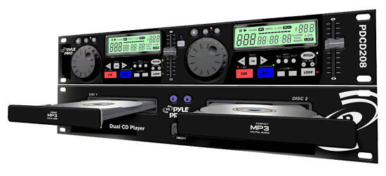 Pyle - PDCD208 , Sound and Recording , SoundBars - Home Theater , Professional Dual CD Player With Jog Dial