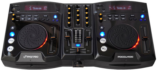 Pyle - pdcdj400 , Sound and Recording , SoundBars - Home Theater , Professional Dual SD/MP3/HD DJ Player W/Built-In Mixer And Scratch Function