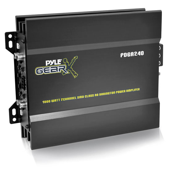Pyle - PDGA240 , On the Road , Vehicle Amplifiers , 1000 Watt 2-Channel SMD Class-AB Power Amplifier