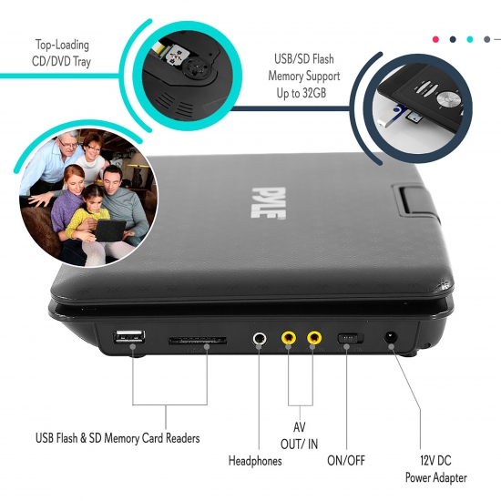 PyleHome PDH14 Home and Office Portable DVD Players Gadgets and