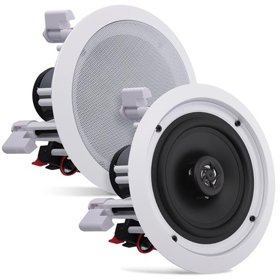 Pyle - PDIC1661RD , Sound and Recording , Home Speakers , 6.5" In-Wall / In-Ceiling Speakers, 2-Way Flush Mount Home Speaker Pair, 200 Watt
