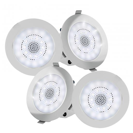 Pyle - PDIC4CBTL4B , Sound and Recording , Home Speakers , 4’’ Bluetooth Ceiling / Wall Speaker Kit - (4) Aluminum Frame 2-Way Speakers with Built-in LED Lights