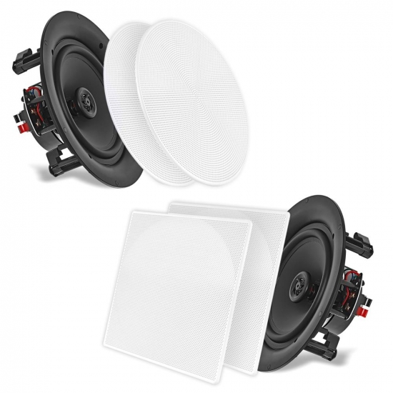 5 25 In Wall In Ceiling Dual Stereo Speakers 2 Way Flush Mount