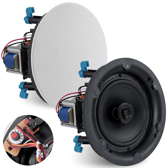 Pyle - CA-PDIC8LT , Sound and Recording , Home Speakers , 8.0’’ In-Wall / In-Ceiling 70V Speaker - Flush Mount Low-Profile Speaker with 70 Volt Transformer, Magnetic Grill (600 Watt)