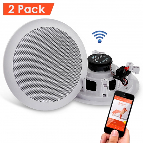 Dual 6 5 Bluetooth Ceiling Wall Speakers 2 Way Flush Mount