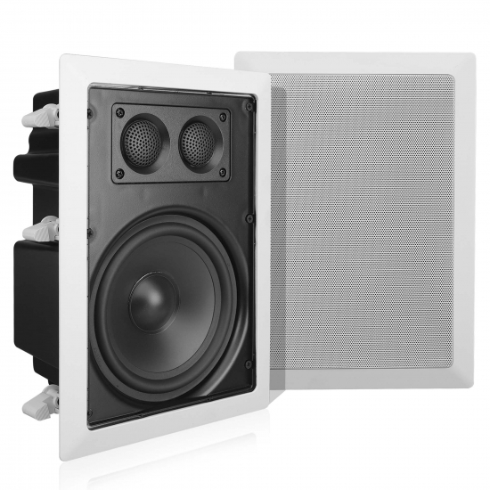 Pyle - PDIW67 , Sound and Recording , Home Speakers , In-Wall / In-Ceiling Dual 6.5'' Enclosed Speaker System, 2-Way, Flush Mount, White