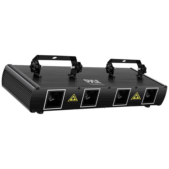 Pyle - PDJLT99 , Musical Instruments , Stage Lighting - DJ Visuals , 4 Beam Effect Sound Activated Strobe Light LED Stage Lights - DJ Party Lights by DMX, Sound Active, AUTO, Master/Slave Controls