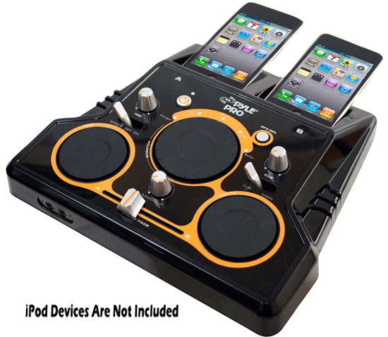 Pyle - PDJSIU200 , Sound and Recording , Mixers - DJ Controllers , I Mixer Dual Ipod DJ Player with DJ Scratch And Sound Effects