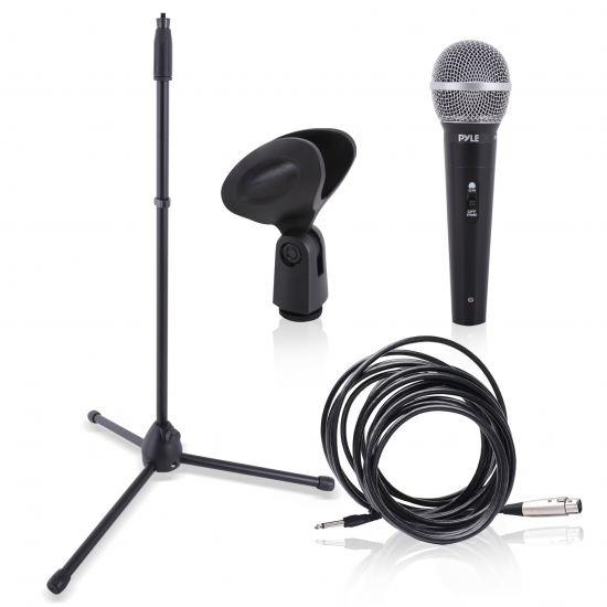 Pyle - PDMIC88ST , Musical Instruments , Microphones - Headsets , Sound and Recording , Microphone Systems , Dynamic Microphone Kit - Pro Mic Kit with Microphone Stand, Carrying Bag, and Cable