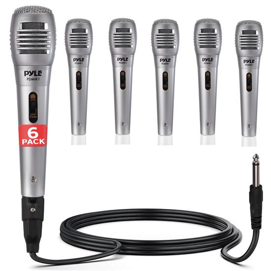 Pyle - PDMIK1X6 , Musical Instruments , Microphones - Headsets , Sound and Recording , Microphones - Headsets , 6 Pcs. Dynamic Microphone, Professional Moving Coil Handheld Mic with 6.5' ft. XLR Cable