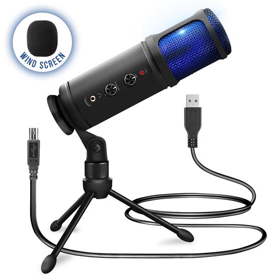 Pyle - PDMIUSB50 , Musical Instruments , Microphones - Headsets , Sound and Recording , Microphones - Headsets , Computer Desktop Microphone - Streaming & Pro Audio Recording Mic with Tripod Stand, Easy USB Plug-and-Play (for Podcast Recording, Streaming, Gaming)