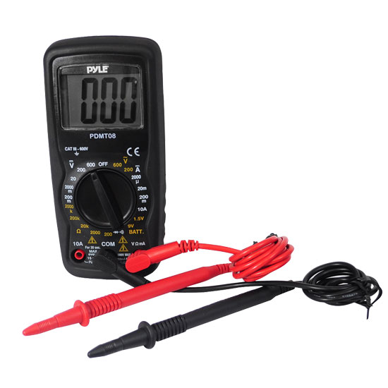 Pyle - PDMT08 , Tools and Meters , Multimeters - Electrical , Compact Digital Multimeter With AC/DC Voltage, Current, Resistance, Diode Check, Continuity Test