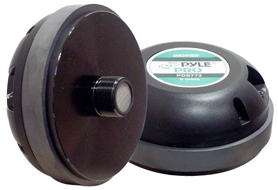Pyle - PDS772 , Sound and Recording , Tweeters - Horn Drivers , 2.84" Titanium Horn Driver 8 Ohm 1-3/8" x 18 TPI 