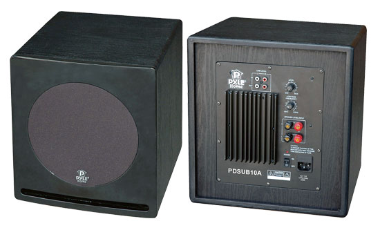 Pyle - PDSUB10A , Sound and Recording , SoundBars - Home Theater , 10'' 400 Watt Front-Firing Powered Subwoofer