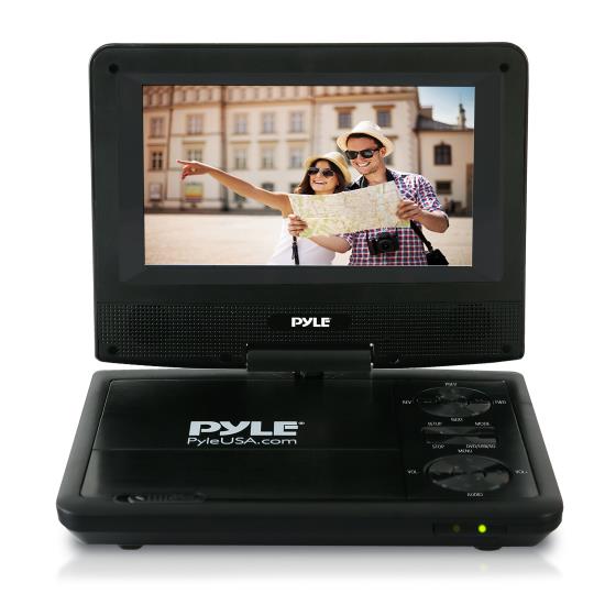 Pyle - PDV71BK , Gadgets and Handheld , Portable DVD Players , 7’’ Portable Multimedia Disc Player, Built-in Rechargeable Battery, USB/SD Card Memory Readers (Black)