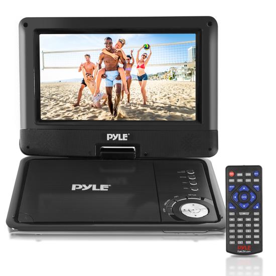 Pyle - UPDV905BK , Gadgets and Handheld , Portable DVD Players , 9’’ Portable Multimedia Disc Player, Built-in Rechargeable Battery, USB/SD Card Memory Readers, Includes Accessory Kit