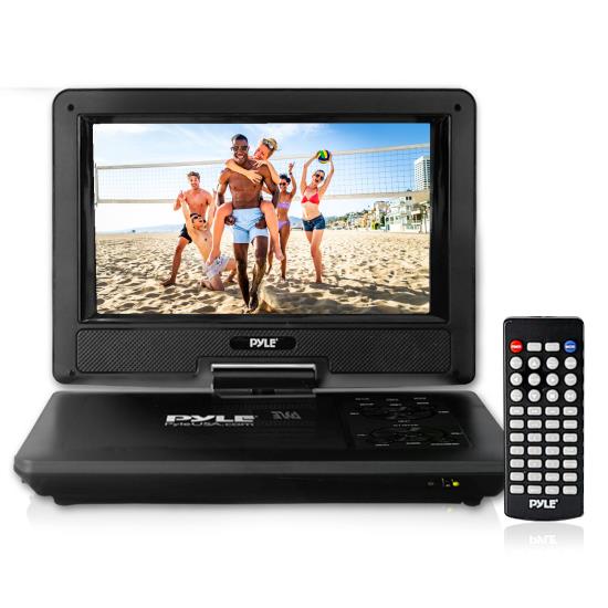 Pyle - PDV91BK , Gadgets and Handheld , Portable DVD Players , 9’’ Portable Multimedia Disc Player, Built-in Rechargeable Battery, USB/SD Card Memory Readers (Black)