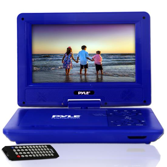 Pyle - PDV91BL , Gadgets and Handheld , Portable DVD Players , 9’’ Portable Multimedia Disc Player, Built-in Rechargeable Battery, USB/SD Card Memory Readers (Blue)