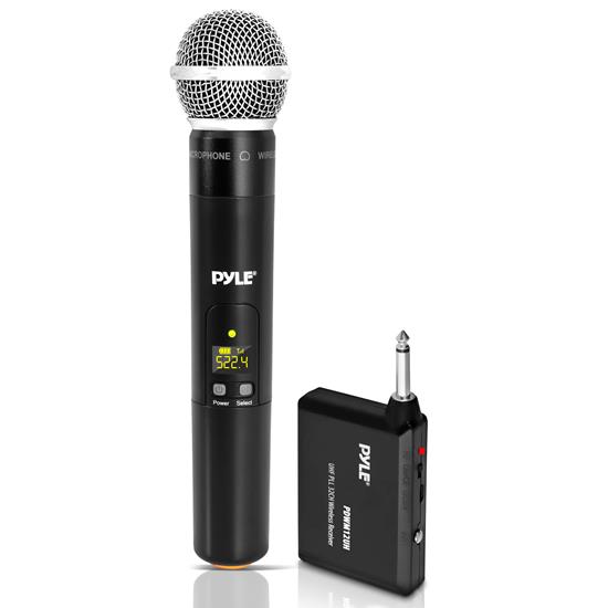 Pyle - pdwm13uh , Musical Instruments , Microphone Systems , Sound and Recording , Microphone Systems , UHF Wireless Microphone System - Handheld Mic & Wireless Transmitter with Universal Plug-and-Play Audio