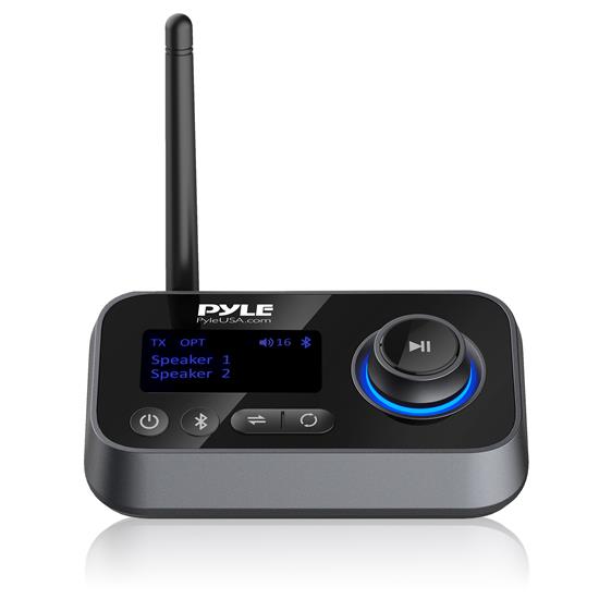 Pyle - PDWM18BT , Gadgets and Handheld , Bluetooth Transmitters, Adapters , 2-in-1 5.0 Wireless BT Streaming Transmitter Receiver - Audio Transmitting Box for Home Appliances, LCD Display, Optical, and AUX Audio Jacks