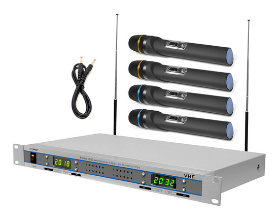 Pyle - pdwm5500 , Musical Instruments , Microphone Systems , Sound and Recording , Microphone Systems , VHF Wireless Microphone System with (4) Handheld Microphones
