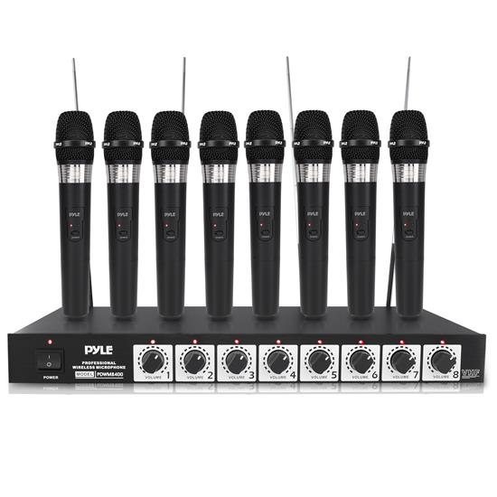 Pyle - PDWM8400 , Musical Instruments , Microphone Systems , Sound and Recording , Microphone Systems , 8 Mic Professional Handheld VHF Wireless Microphone System