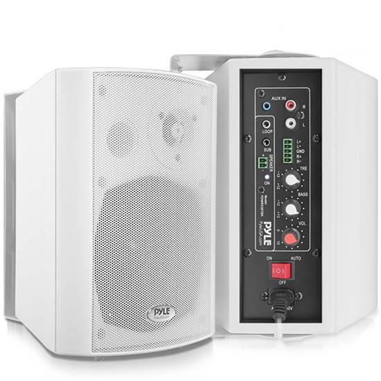 Pyle - PDWR53BTWT , Home and Office , Home Speakers , Sound and Recording , Home Speakers , Bluetooth Wall Mount Speaker System - Active Powered Wall Mount Home Speakers, MP3/AUX/RCA Input (5.25’’ -inch, 300 Watt MAX)
