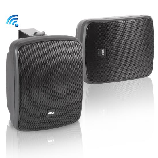 Pyle - pdwr55btrfb , Home and Office , Home Speakers , Dual 5.25’’ Wall-Mount Marine Speakers, Waterproof Rated Speaker System with Bluetooth + Wireless RF Streaming, 800 Watt