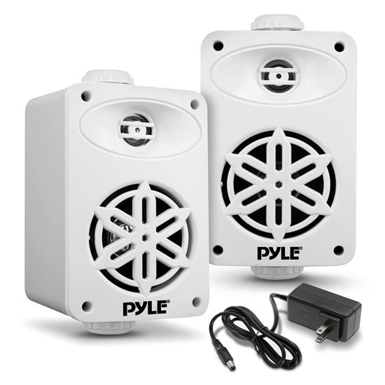 Pyle - PDWRBT36WT , Home and Office , Home Speakers , Sound and Recording , Home Speakers , 3.5” 2-Way Indoor/Outdoor Bluetooth Speaker System - 1/2” High Compliance Polymer Tweeter (White)