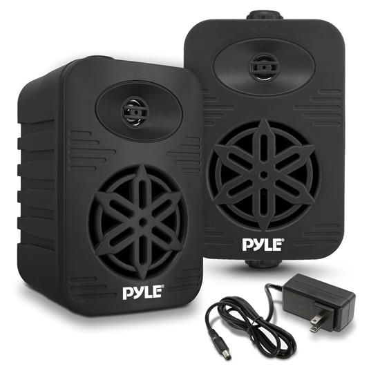 Pyle - PDWRBT46BK , Home and Office , Home Speakers , Sound and Recording , Home Speakers , 4” 2-Way Indoor/Outdoor Bluetooth Speaker System - 1/2” High Compliance Polymer Tweeter (Black)