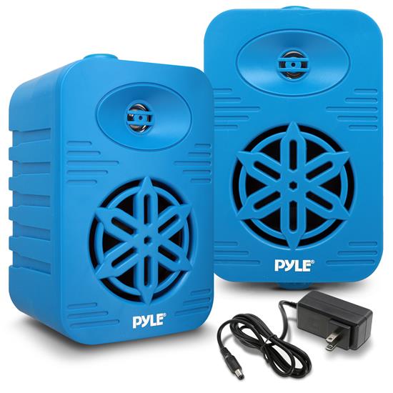 Pyle - PDWRBT46BL , Home and Office , Home Speakers , Sound and Recording , Home Speakers , 4” 2-Way Indoor/Outdoor Bluetooth Speaker System - 1/2” High Compliance Polymer Tweeter (Blue)