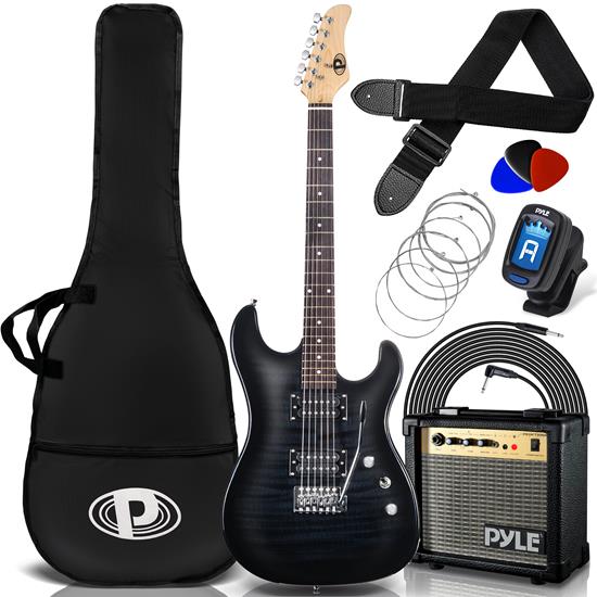 Pyle - PEGKT99BK , Musical Instruments , String & Wind Instruments , 6-String Electric Guitar Kit- Includes Amplifier with Accessory Kit