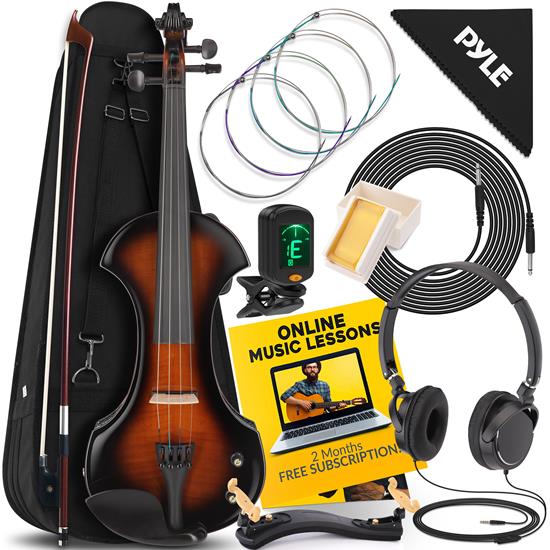Pyle - PEGVLN33 , Musical Instruments , Guitars , Electric Plywood Violin Stringed Instrument - Student Grade Violin with Accessory Kit Included